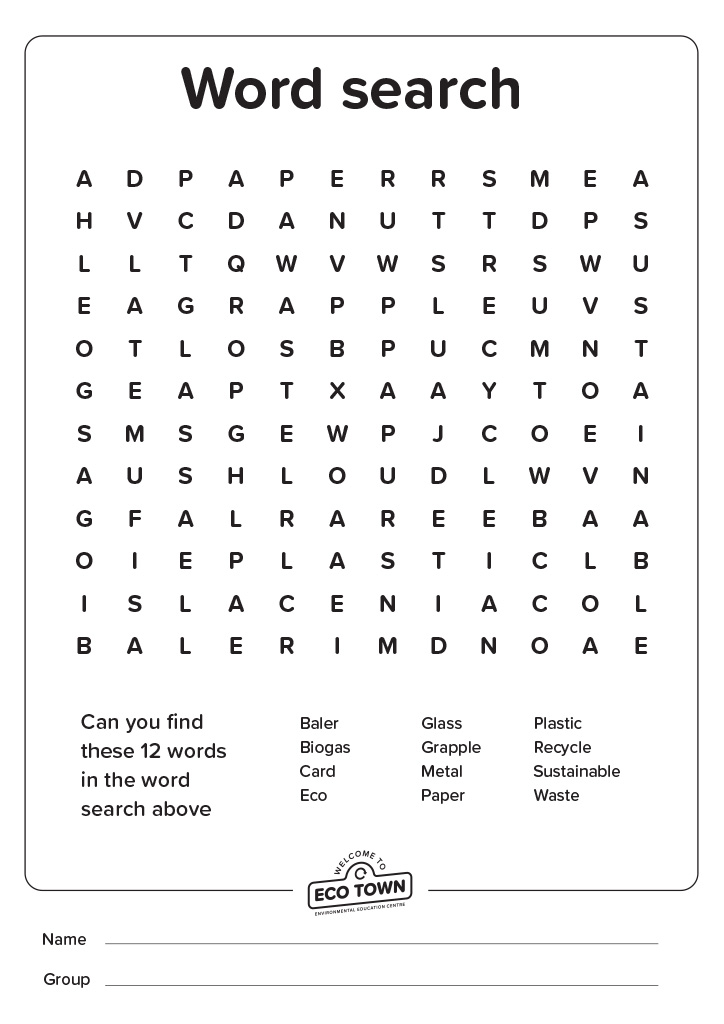 Easy word search and answers