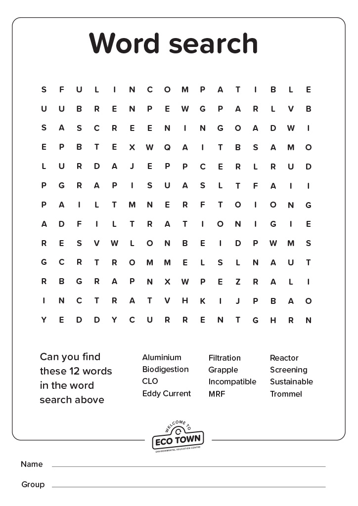 Medium difficulty word search and answers